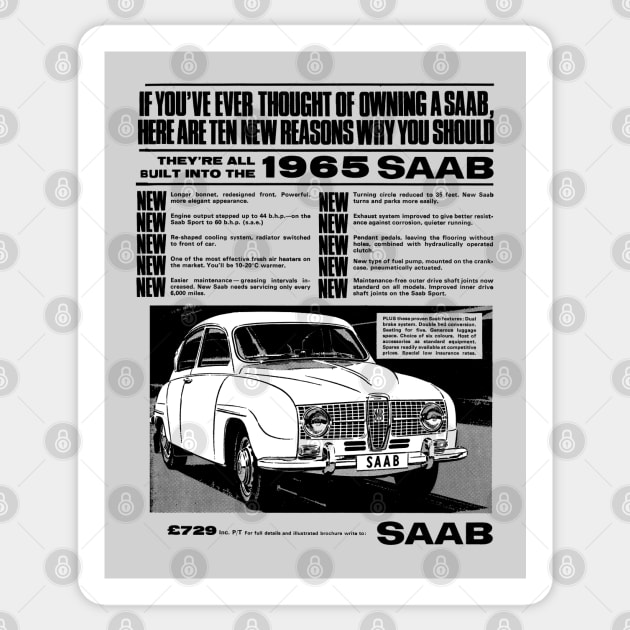 1965 SAAB - advert Sticker by Throwback Motors